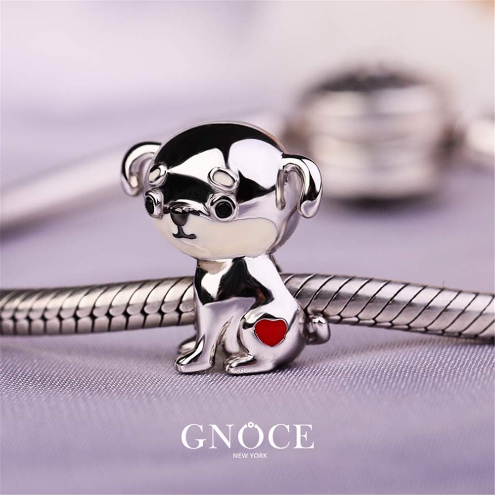 GNOCE Dog Charm Bead Sterling Silver Accompany with You Zodiac Signs Animal Charm Bead Fit Bracelet/Necklace Jewelry Gift for Women Mens - Image 2