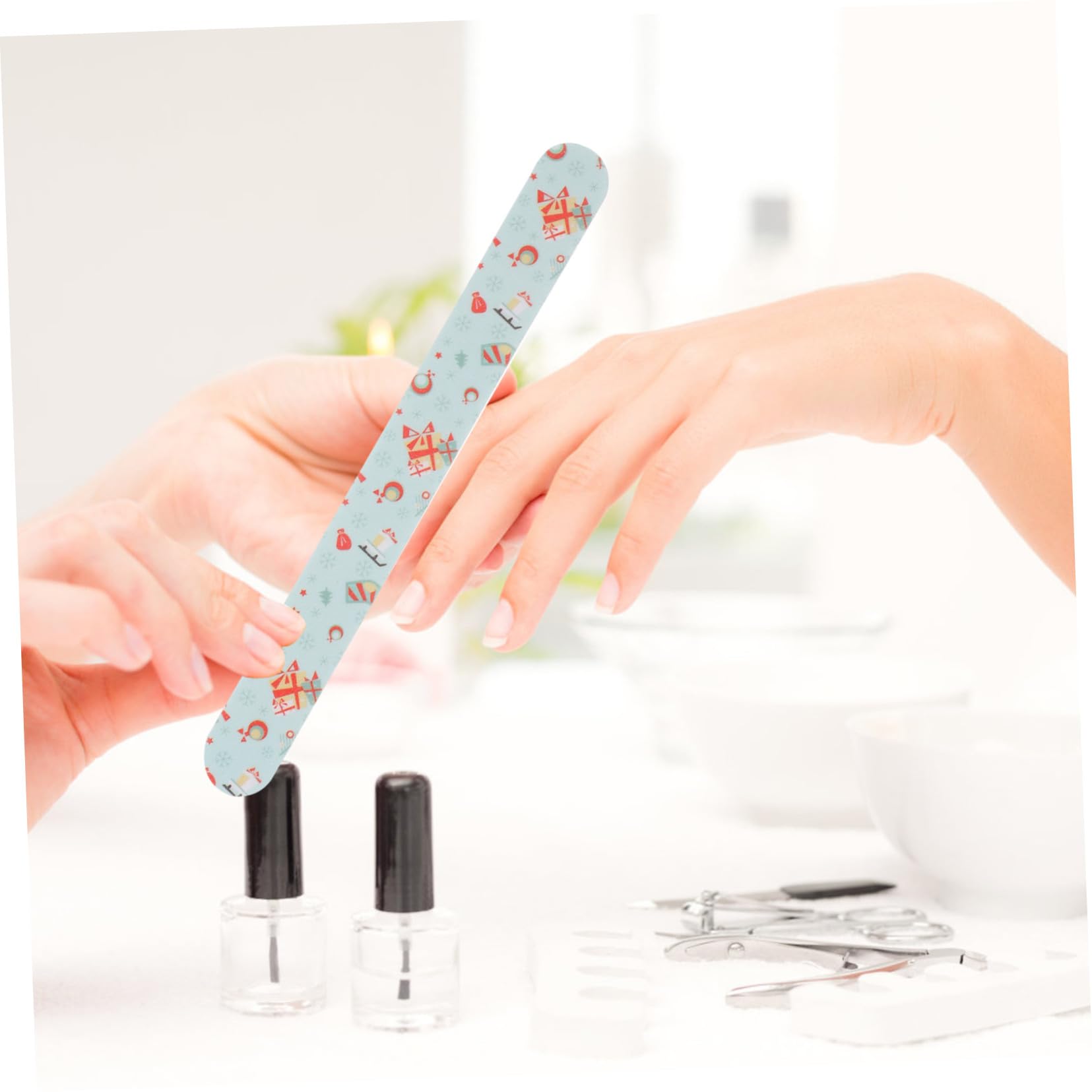 OUNONA 24pezzi Unghie Natalizie Strumenti per Pedicure Strisce Lucidanti per Unghie in Eva come Mostrato Stili multipli