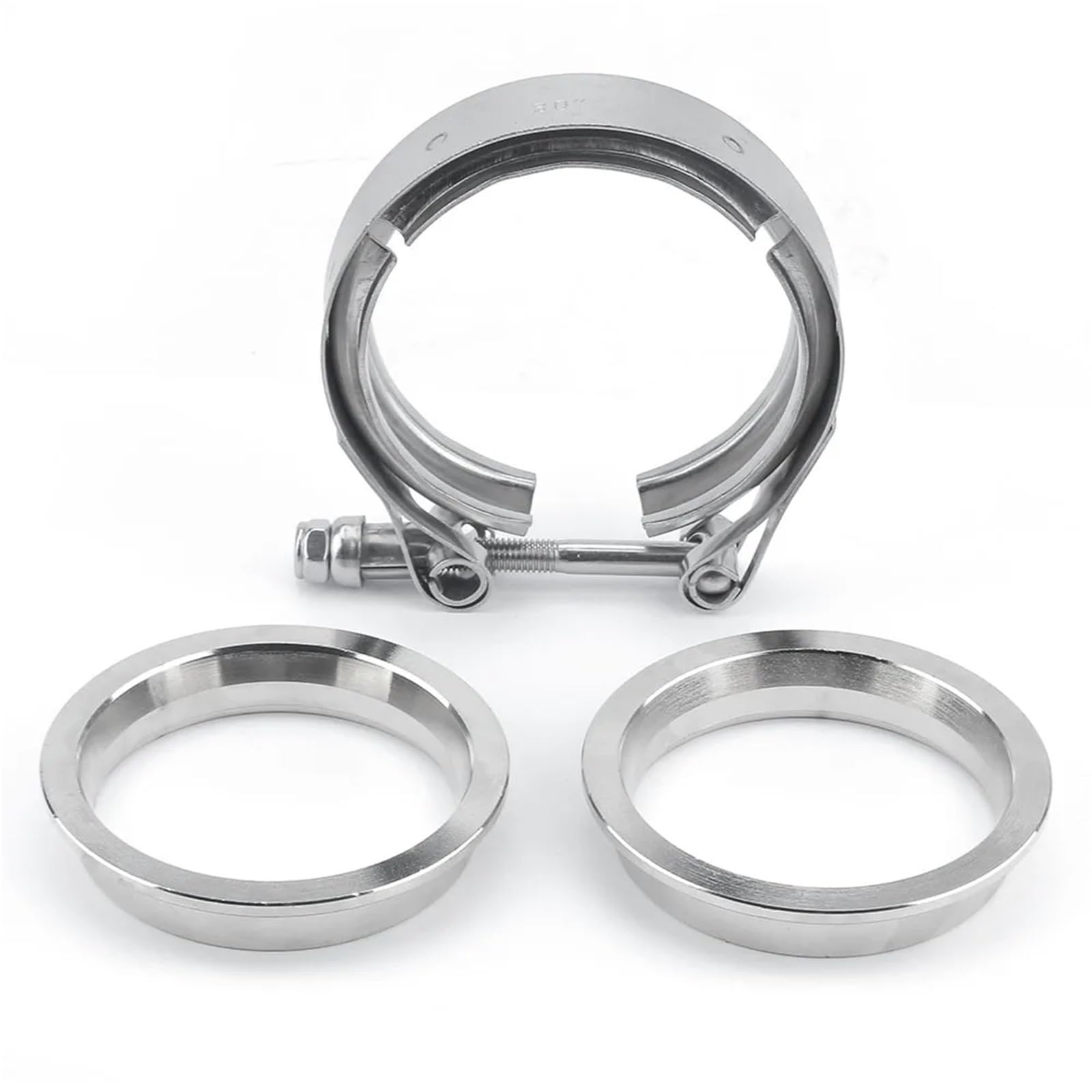 Khascbnf One Color V Band Clamp Exhaust 2" 2.25'' .5" 3" 3. 4'' Car Exhaust V Band Clamp Flange Kit(2.5Inch)