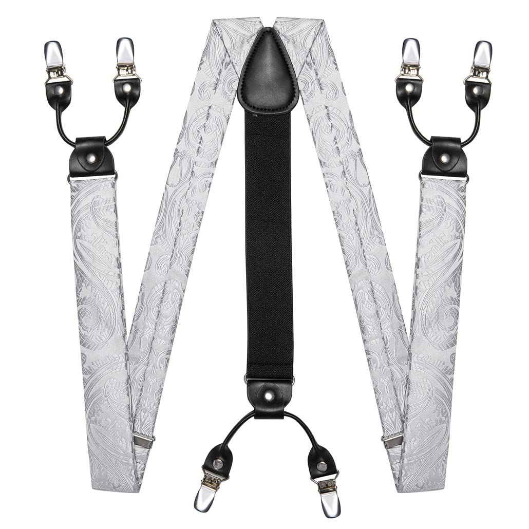 keusyoi Tirantes elásticos ajustables para hombre, camisa, corbata, corbatín, bolsillo, cuadrado, juego de gemelos para hombre