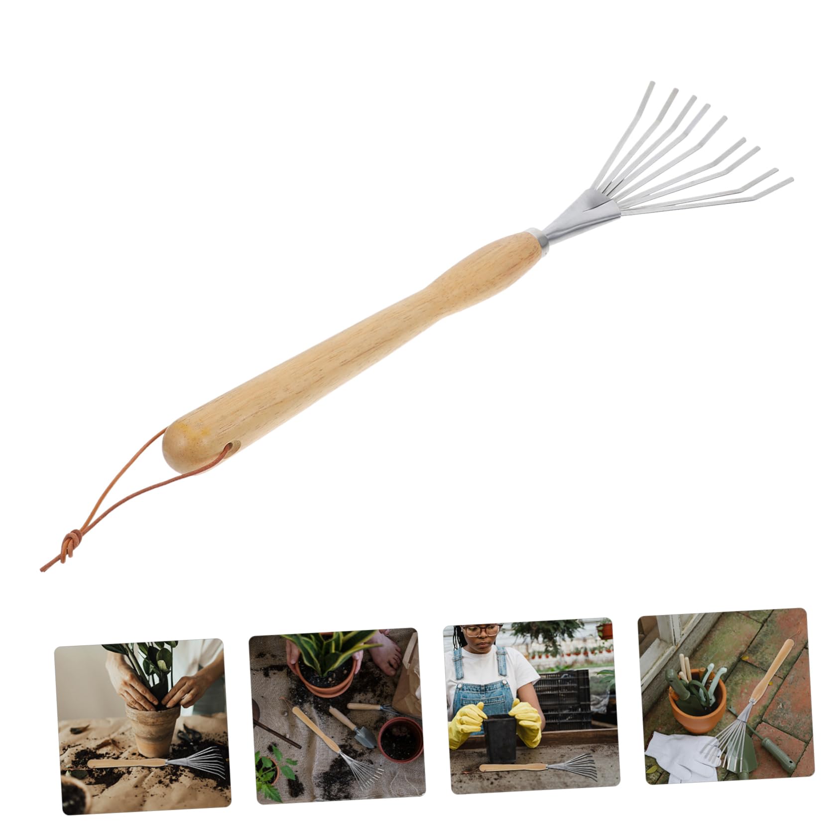 Rastrillo De Jardín Portátil con Mango Ergonómico para Actividades Al Aire Herramienta De Jardinería y Práctica para Camping y Senderismo