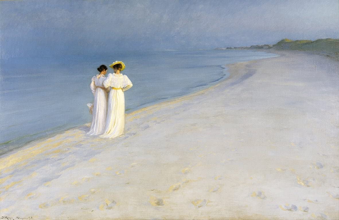 Psvdctoo No Frame Famous Art Pictures Posters And Prints Summer Evening On Skagens Beach By Peder Severin Krøyer Classic Pictures For Room Decor 60X90cm