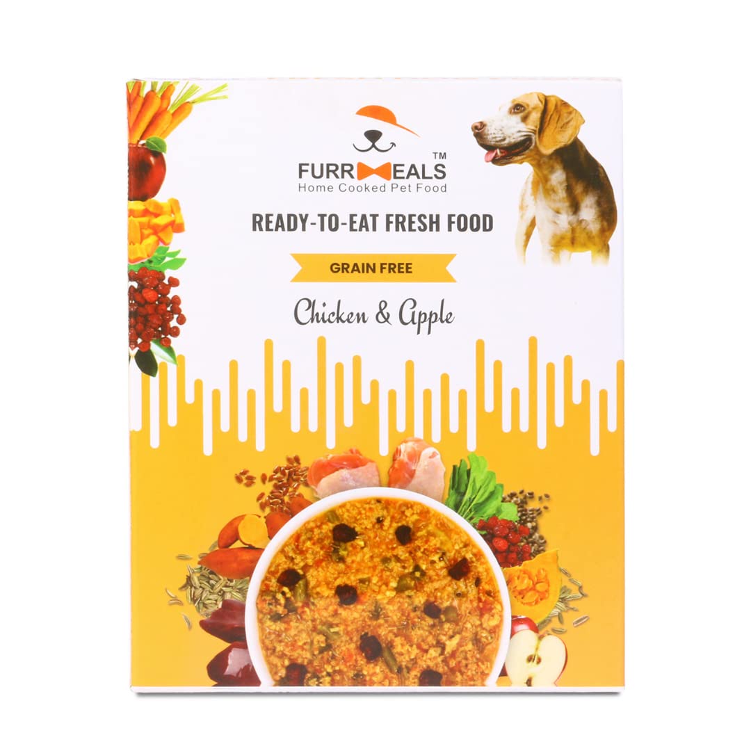 Wet Dog Food | Chicken and Apple | Grain Free | Pack of 1 x 300g | All Breed | Preservative Free | Ready-to-Eat Fresh Dog Food,All Life Stages