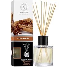 Reed Diffuser Cinnamon 6.8 Fl Oz 200ml - Room Diffuser with Cinnamon Essential Oil - Scented Diffusers with Sticks - Home Fragrance - Air Freshener - Cinnamon Scent - Room Fragrance - Warm Scent