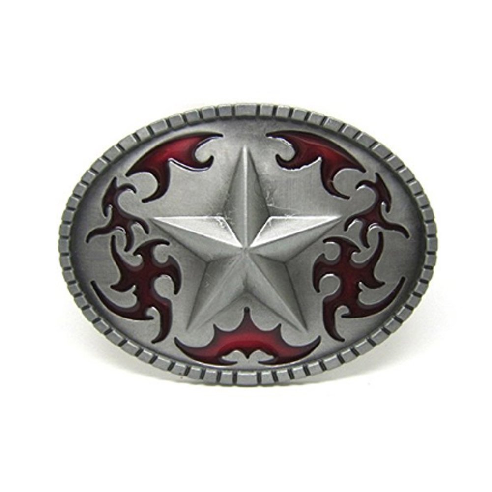LKMY Boucle De Ceinture Avec Boucle De Ceinture Lucky Star Pentagram,Western Cowboy Scroll Pour Hommes Femmes