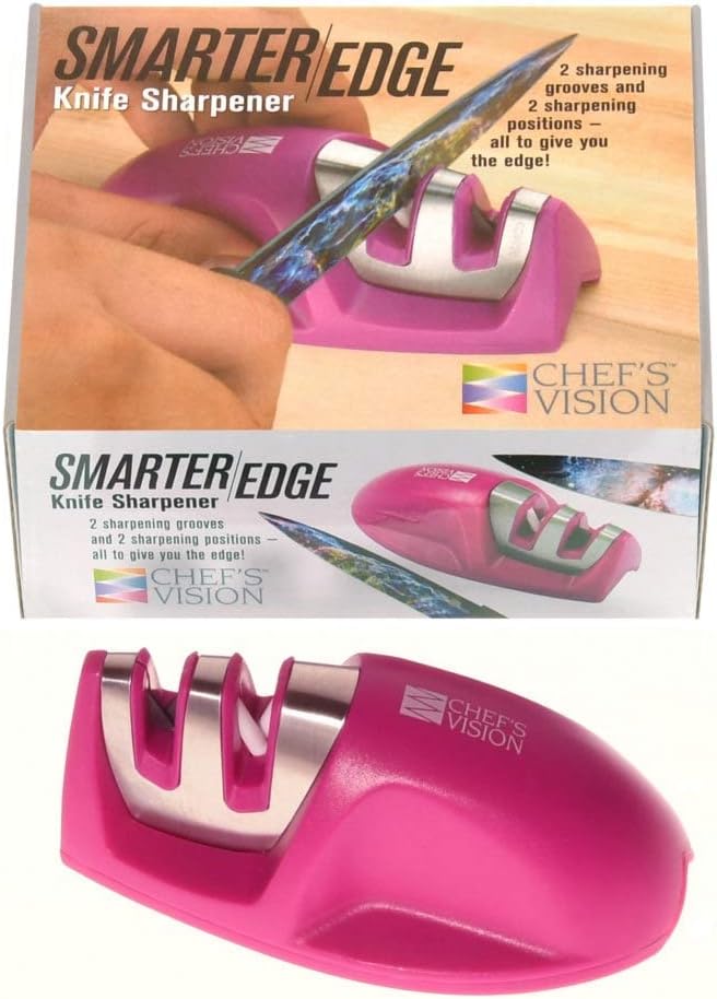 Smarter Edge Kitchen Knife Sharpener by Chef's Vision Pink VShape 2