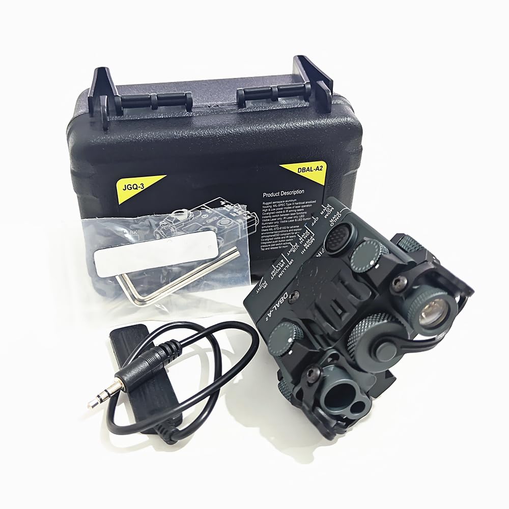 AN/PEQ-15A DBAL-A2 LED White Light + Lenses with Remote Switch Tactical Hunting Battery Box Gray