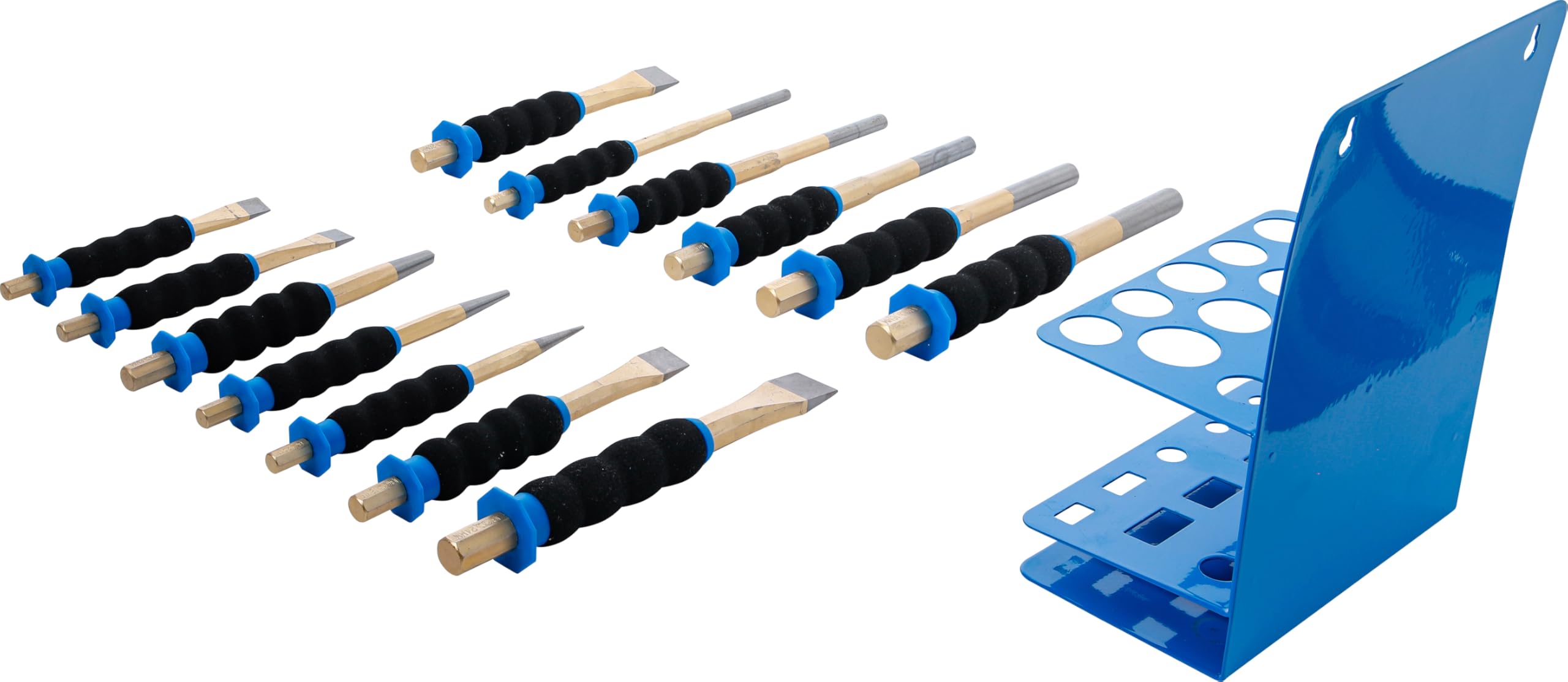 BGS 74596 | Set cacciaspine / bulini / scalpello piatto | con protezione per le mani | 13 pz.
