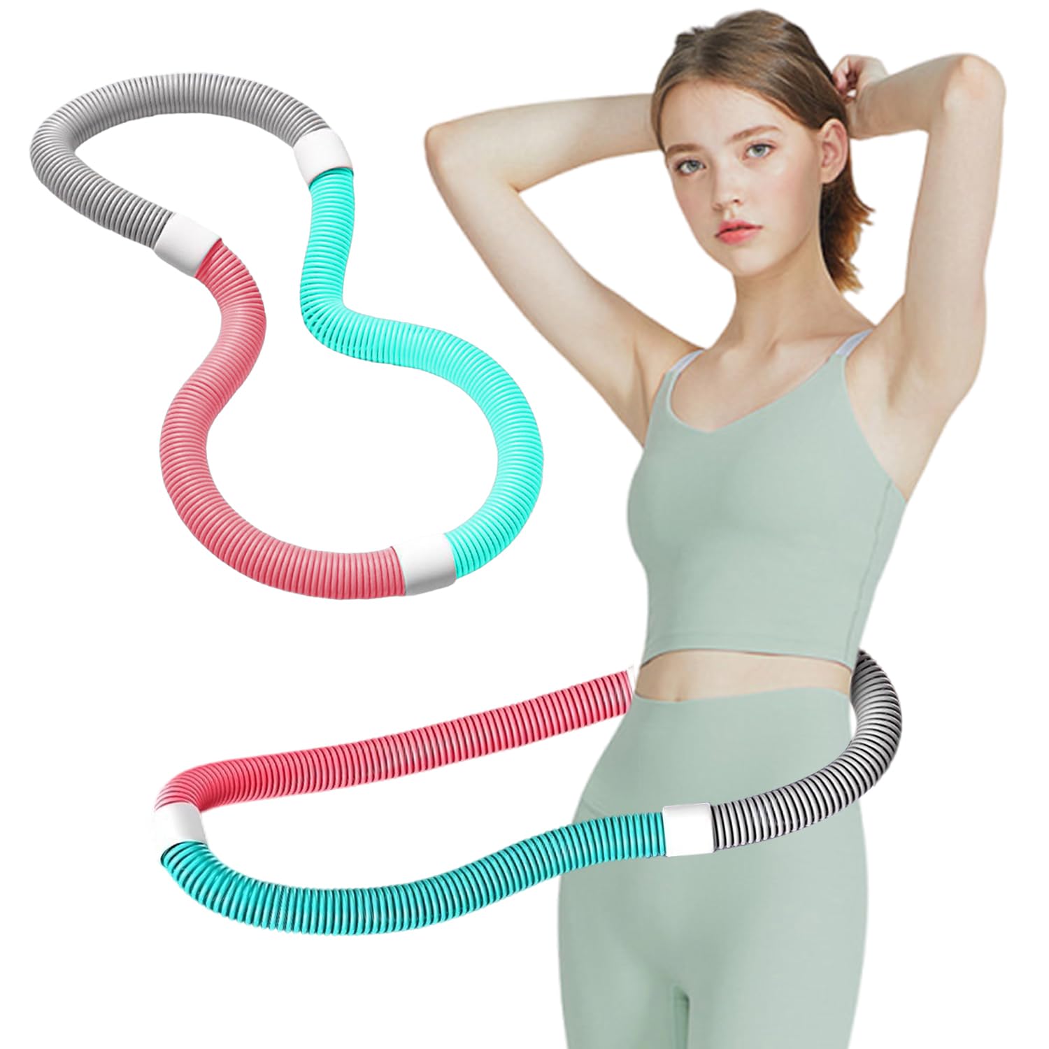 Hula Hoop morbido per adulti – 3 kg, pieghevole, fitness hoop ponderato per pancia e vita, morbido hula hoop, cerchio a molla per casa, palestra, scuola