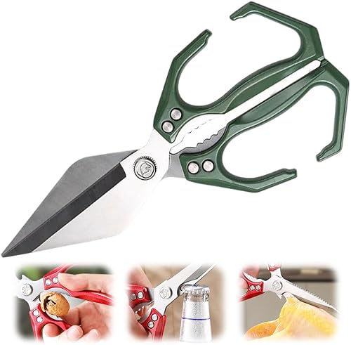 Miniatura 11 de Tijeras de cocina multifuncionales de alta resistencia, nuevas tijeras ergonómicas de alta resistencia, tijeras de cocina 2 en 1 con mango