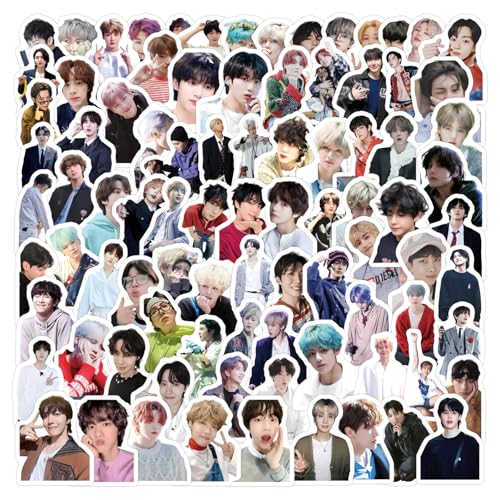 100Pcs Kpop BTS Stickers for Water Bottle Cool Idol Waterproof Vinyl Stickers for Adult Teen Girl Kids Laptop Skateboard Bike Guitar Laggage Travel Case Helmet Notebook Scrapbook