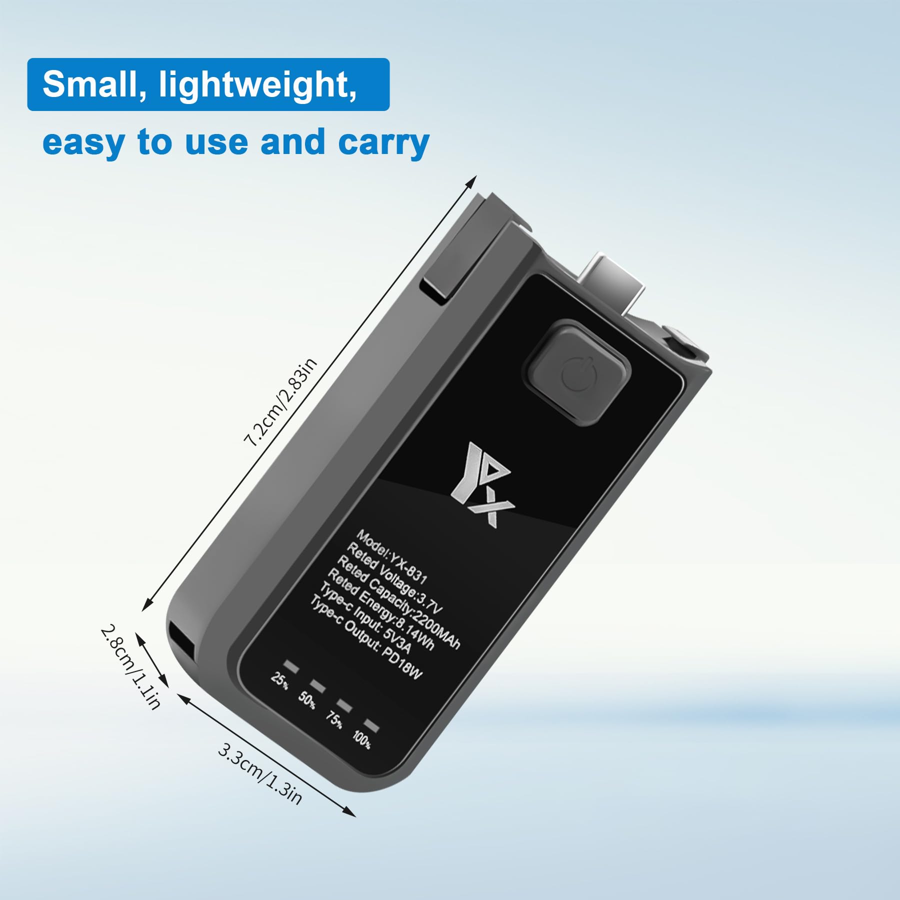 Rozszerzony uchwyt i ładowarka do DJI Osmo Pocket 3-2200 mAh uchwyt baterii z szybkim ładowaniem PD18W, zwiększa 62% czasu użytkowania