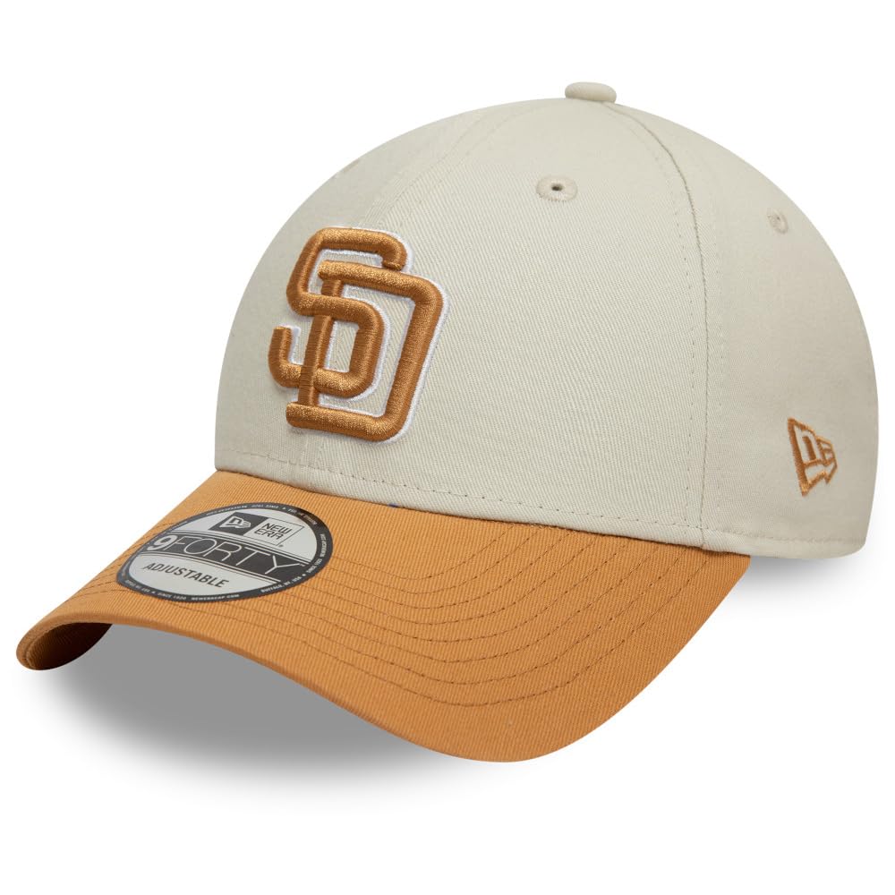 New Era 9Forty WS Patch Padres CapEra Women/Men/Strapback - Strapback Cap Baseball Curved Brim Metal Buckle, with Peak Spring-Summer Summer - One Size White
