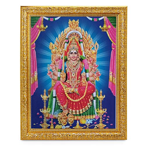Impression Mariamman KulaDevi cadre dore deco indienne maison