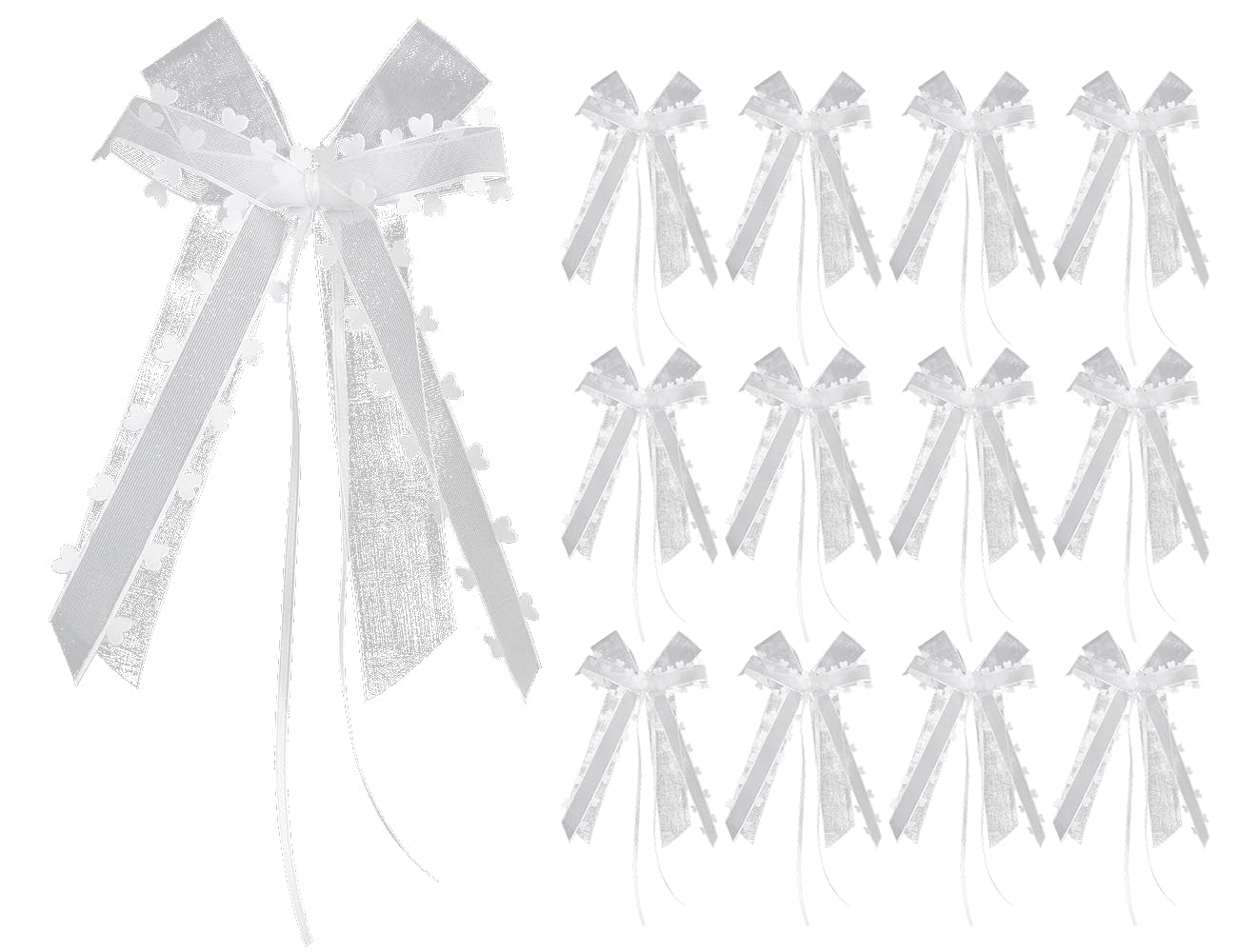 KAPSING 12 Pièces Noeuds d'antenne pour Noeuds de Voiture, Noeuds de Mariage de Bijoux de Voiture, Noeuds de Décoration de Mariage, Noeuds de Mariage de Bijoux de Voiture pour Anniversaire