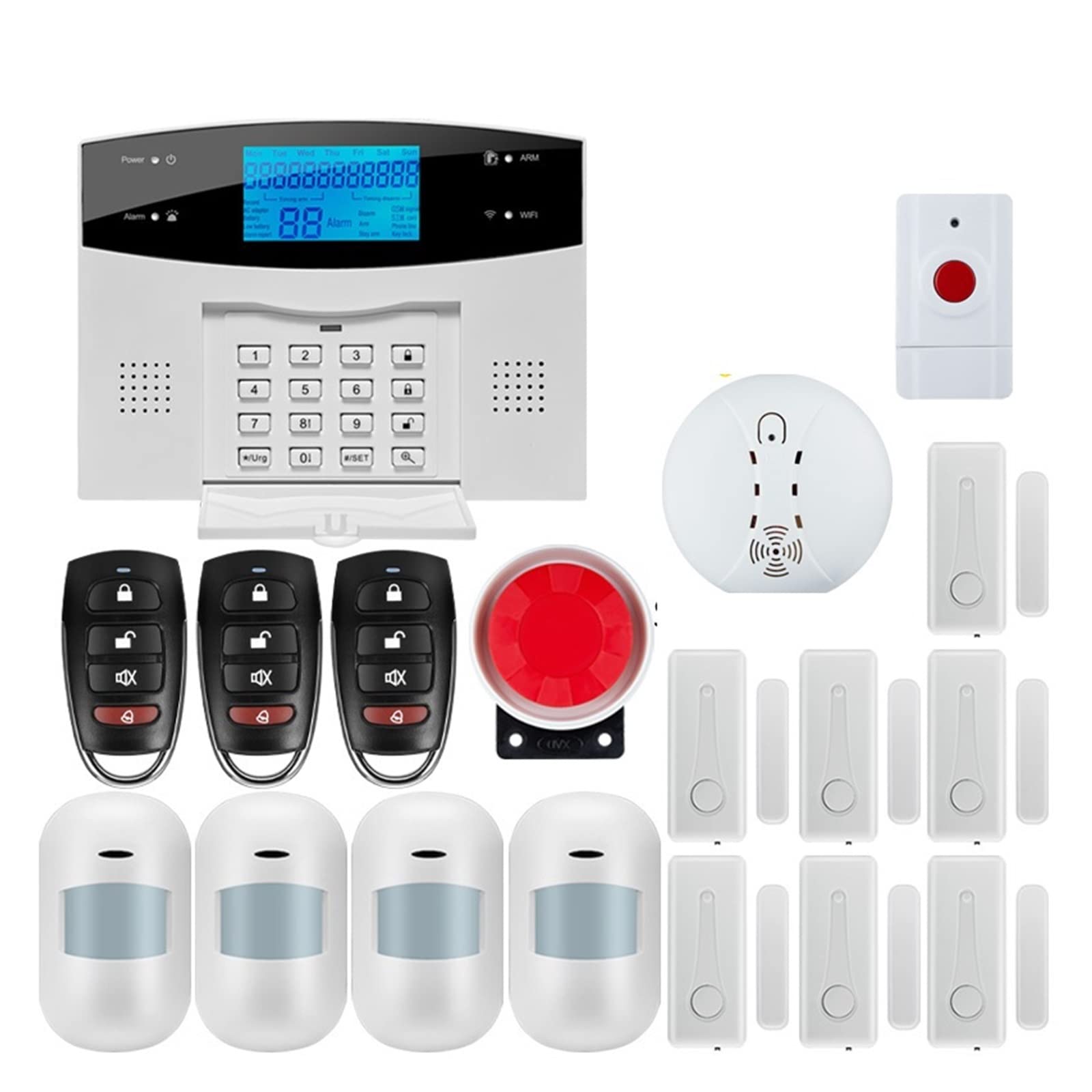 CUDTAPI Wireless GSM Home Security Alarm System For Tuya APP With Motion Sensor Detector Compatible(G2BW8)