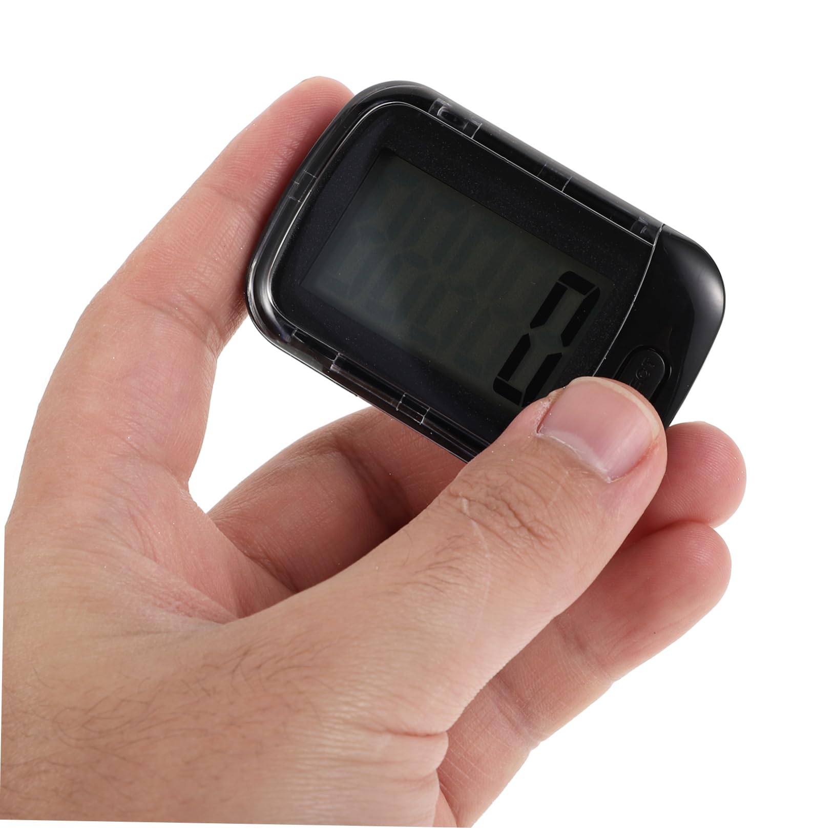 KOMBIUDA Podómetro Digital Negro con Clip y Cordón para Caminar y Senderismo, Contador de Pasos Fácil de Usar con Sensor 3D y Gestión de Salud