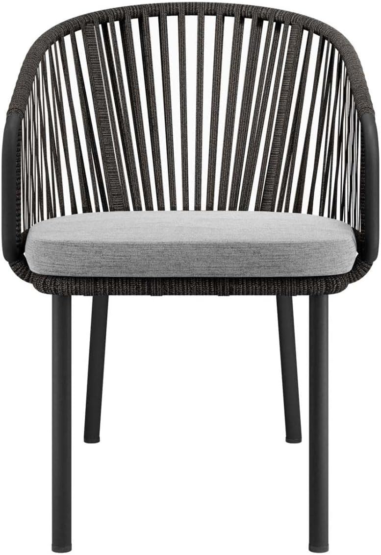 Modway Harbor Aluminum and Fabric Outdoor Armchair in Charcoal Gray