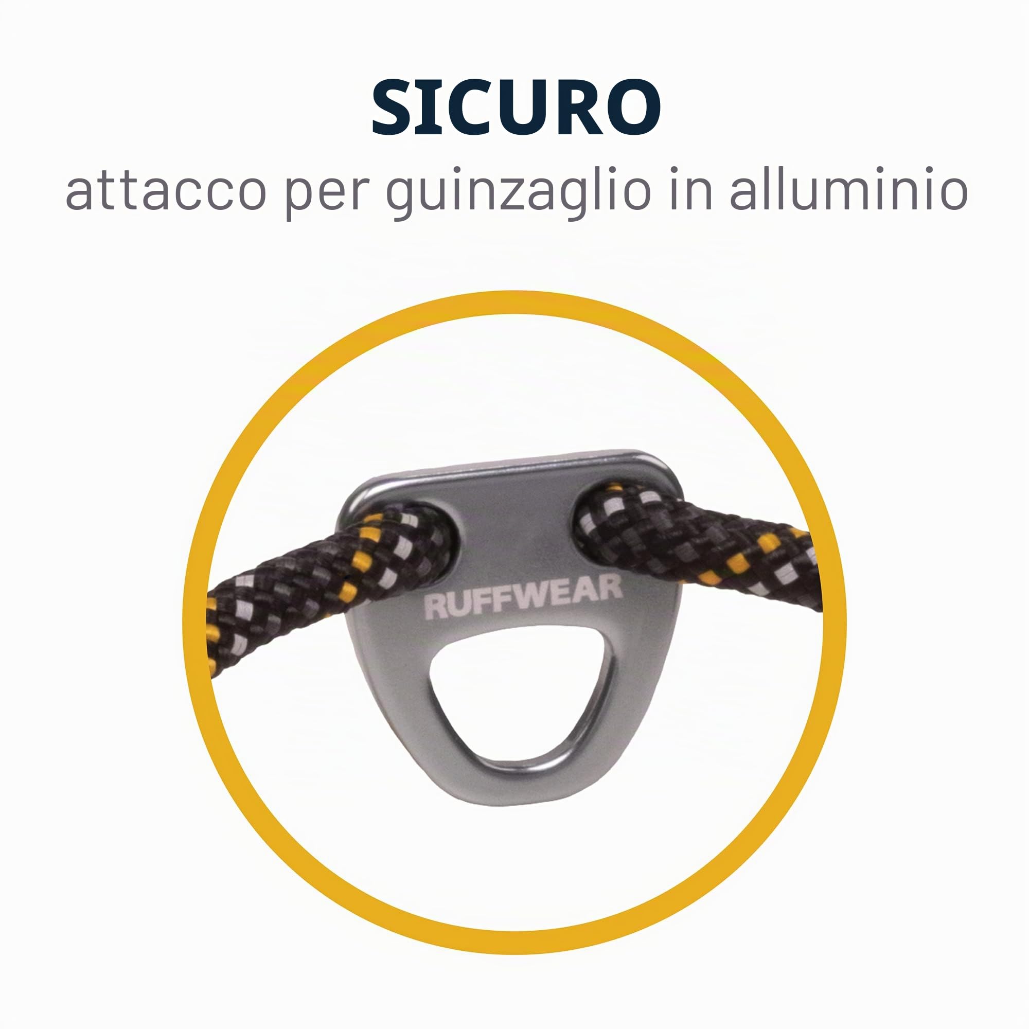 RUFFWEAR Knot-a-Collar, Collare per Cani con Corda Regolabile Riflettente, 20" - 26" - Nero Ossidiana