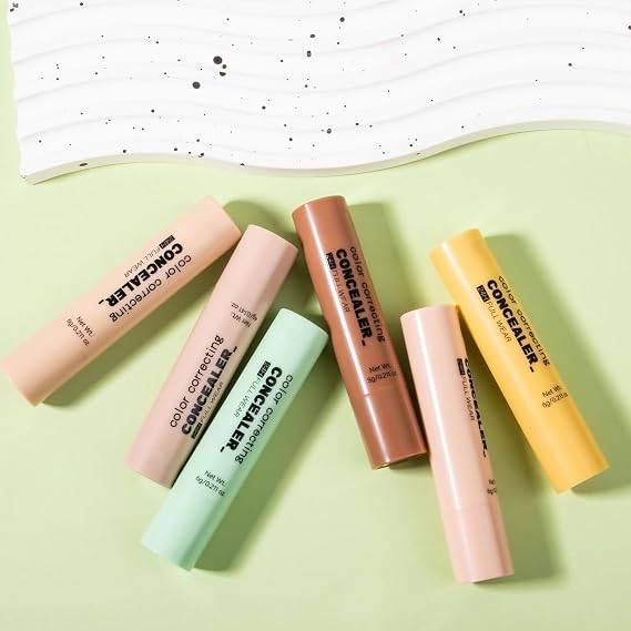 Cover Stick Concealer | 6 Color Multi-Use Concealer,Lightweight Long-Lasting Face Neutralizer Color Corrector for All Skin Tones