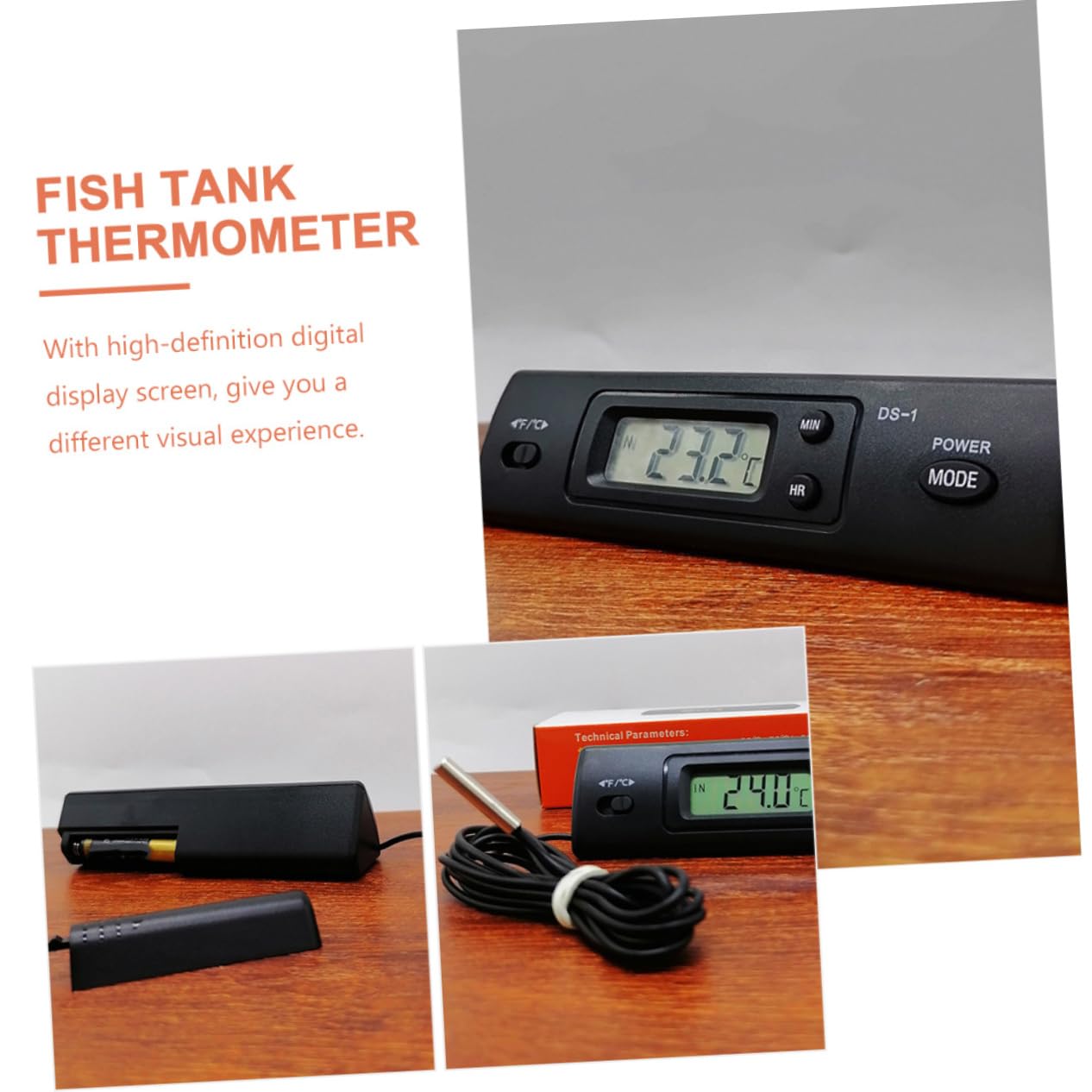 KESYOO 3 Sets Digital Aquarium Thermometer Touchscreen Display Reptile Tank Thermometer for Accurate Readings Fish Tanks and Reptile Habitats No Batteries Included