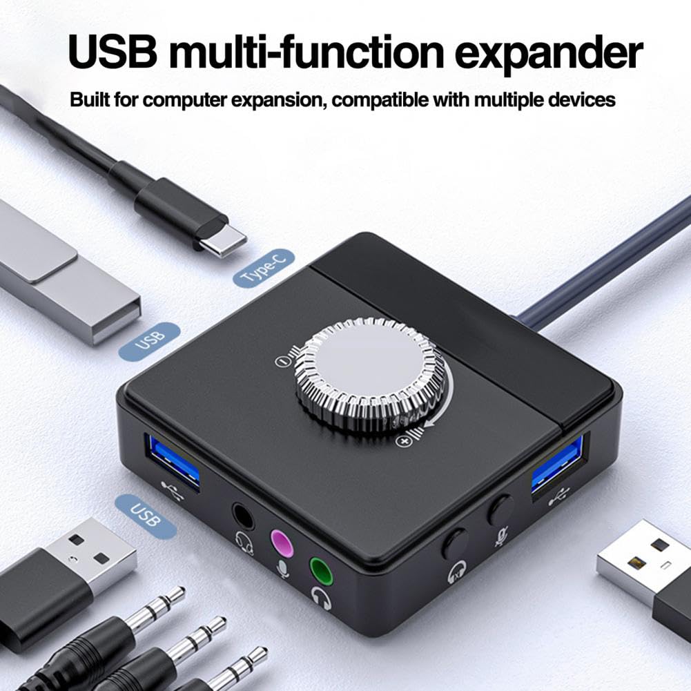 Zewnętrzna karta dźwiękowa USB gniazdo 3,5 mm regulacja głośności tablet mikrofon komputerowy telefon zewnętrzny adapter audio stereo komputer części zamienne akcesoria części