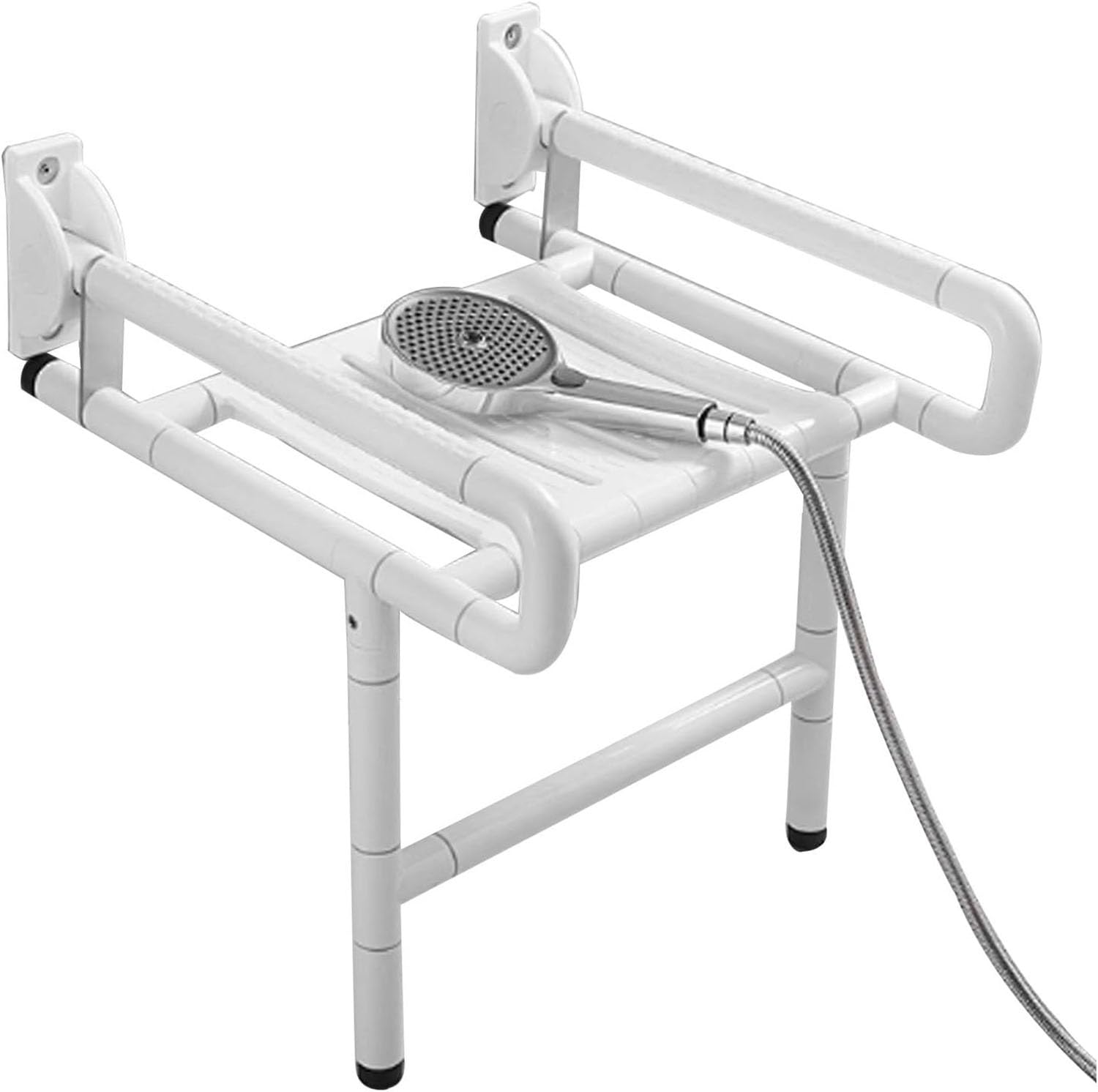 Asiento Ducha Plegable Pared Montada Silla De Ducha Plegable con Pies De Apoyo Taburete Baño Antideslizante Banqueta Ducha para Personas Mayores Discapacitadas Y Mujeres Embarazadas