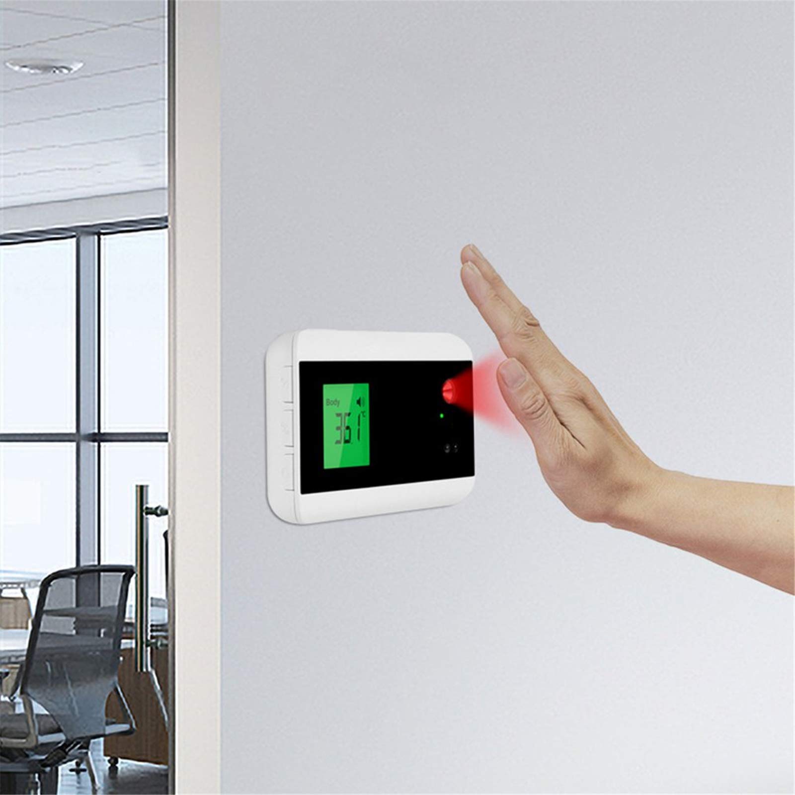 ZYC Medición de Temperatura infrarroja sin Contacto Medidor de Temperatura infrarrojo Corporal Bluetooth montado en la Pared Temperatura de la Oficina en el hogar