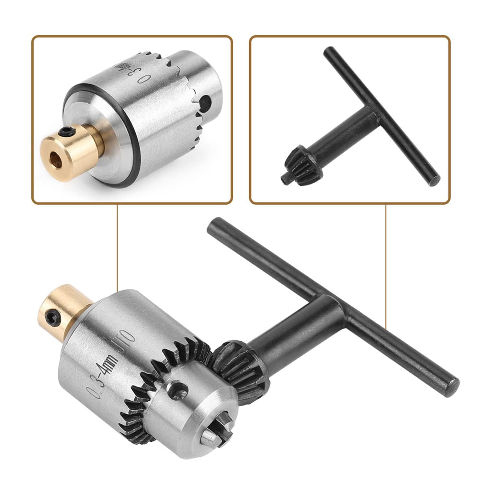 Uchwyt Wiertarski JTO Mini Uchwyt Wiertarski Stożkowy z Kluczem do Tokarek Wiertarka Elektryczna i Prasy Wiertarskie 0.3-4mm