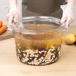 Articles de restauration-Met Lux 12 Conteneur de stockage des aliments à quart, 1 Conteneur de stockage commercial rond - Couvercle vendu séparément, avec marqueurs de volume, seau de préparation d'aliments en plastique clair, stockage d'espace-sauvetage