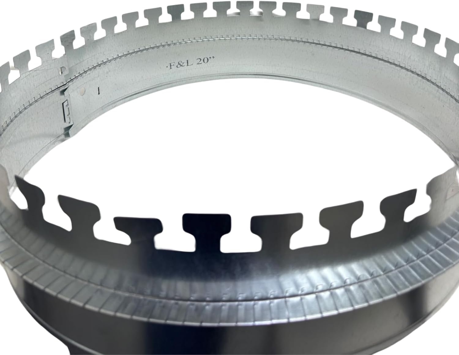 F&L Indutries 20 inch Duct Board Collar in 28 Gauge Galvanized Steel, Tab Collar for R4, R6 and R8 Ductboard Insulation Compatible With All Ductboard Thicknesses - Made in the USA.