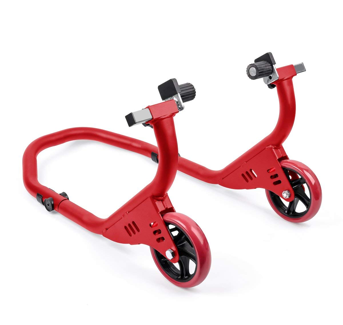 Caballete Moto Delantero ConStands Falcone Compatible para Frenos de Doble Disco Rojo