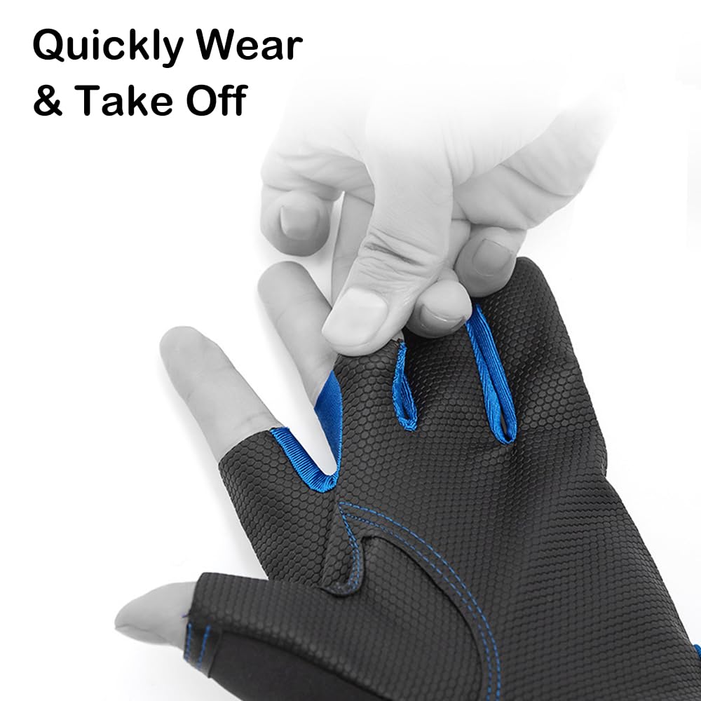 Guantes De Pesca Sin Dedos 3 Cortes | Resistente Al Agua Y Antideslizante | Para MTB, Caza, Remo, Vela