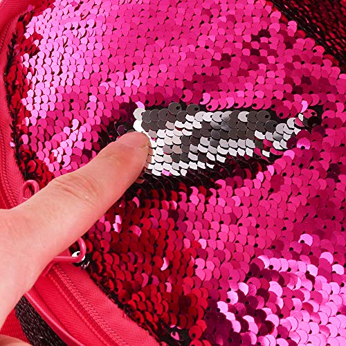 Le Vasty Small Mermaid Backpack For Girls Kids Magic Sequins Glitter Kindergarten Back Pack Sparkly (Hot Pink) #TOP6