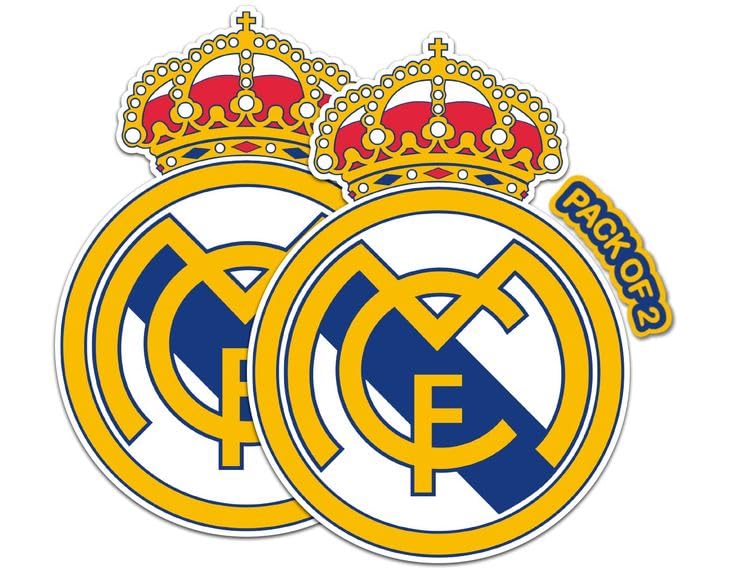 Real Madrid Football Club Stickers Pack of 2 - for Laptops, Water Bottles, Cars, and Bikes -Arsenal Merchandise Accesories. Size : 3 Inch x 3 Inch-image-44
