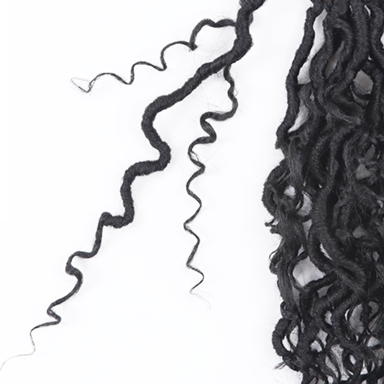 Vemet Goddess Locs Crochet Hair,10 Inch 9 Packs Faux Locs Synthetic Crochet Hair, Boho Style Pre looped crochet with Curly Ends