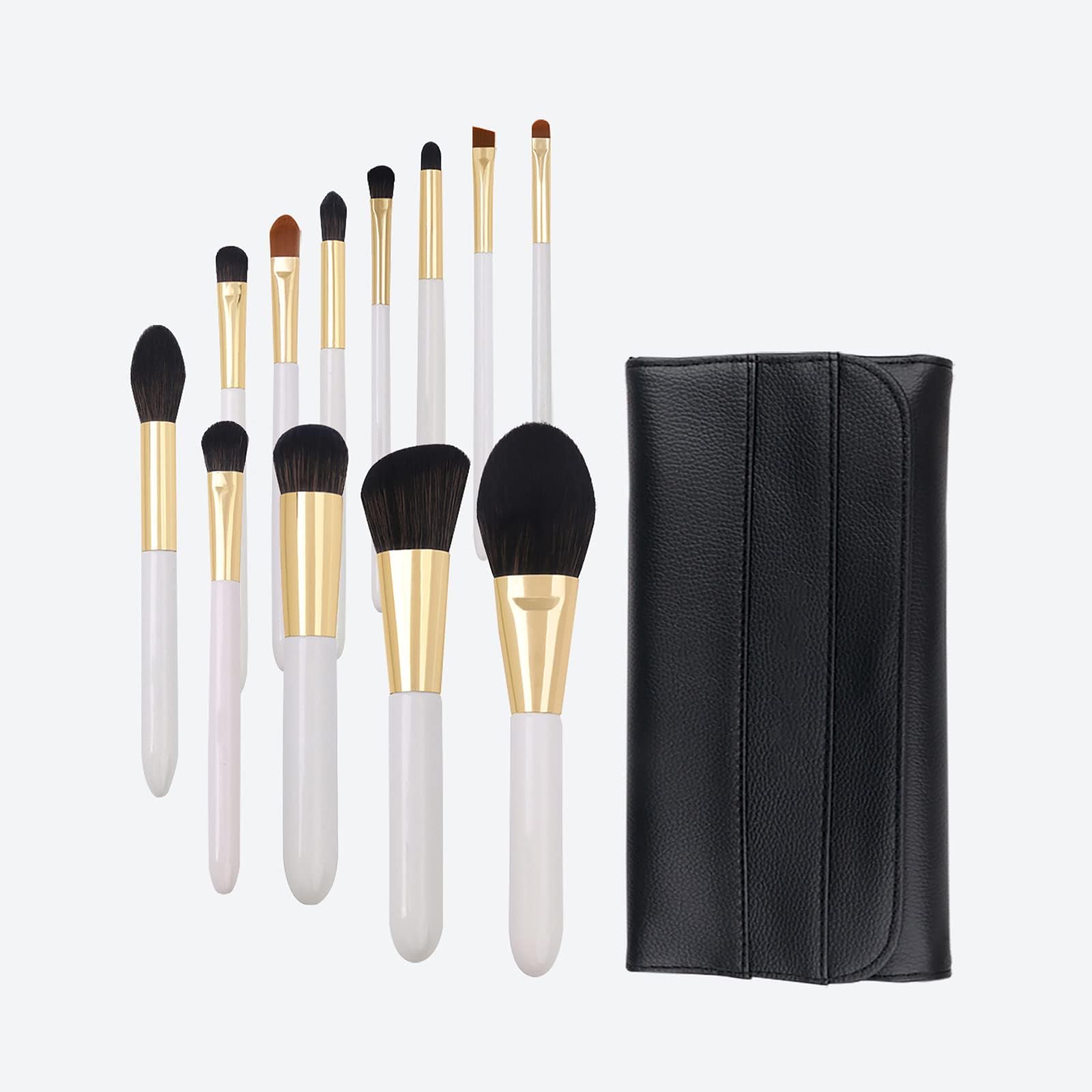 Makeup Brushes Set Professional 12pcs — Yuwaku Makeup Brushes with Case, White Red Make up Brush Set Professional include Eye Makeup Brushes, Lip Brush, Face Brush Set, Foundation Brush Set brochas de maquillaje profesional for Beginners and Experts Alike