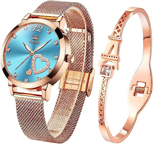 Image of OLEVS Women Watches Business Dress Female Ladies for Small Wrist Watch Gold Silver Tone Stainless Steel Band Analog Simple Day Date Waterproof Lady Watches