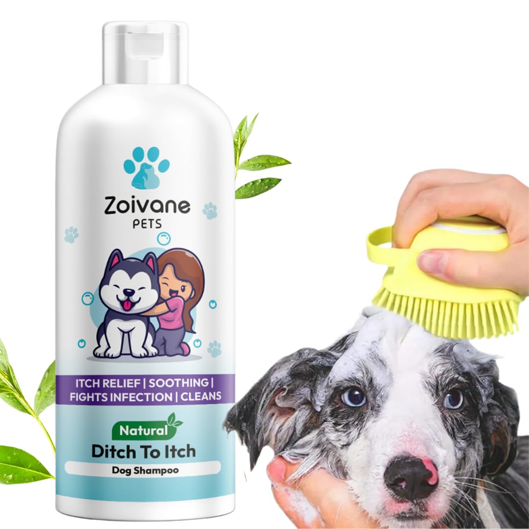 ZOIVANE Dog Shampoo 500ml with Dog Brush | Ditch to Itch & Dog Anti Dandruff Shampoo | Dog Shampoo for Pomeranian, Rottweiler, German Shepherd, Labrador & Golden Retriever, Dog Accessories - Set of 1 (B0C9KXV3QP) Amazon Price History, Amazon Price Tracker