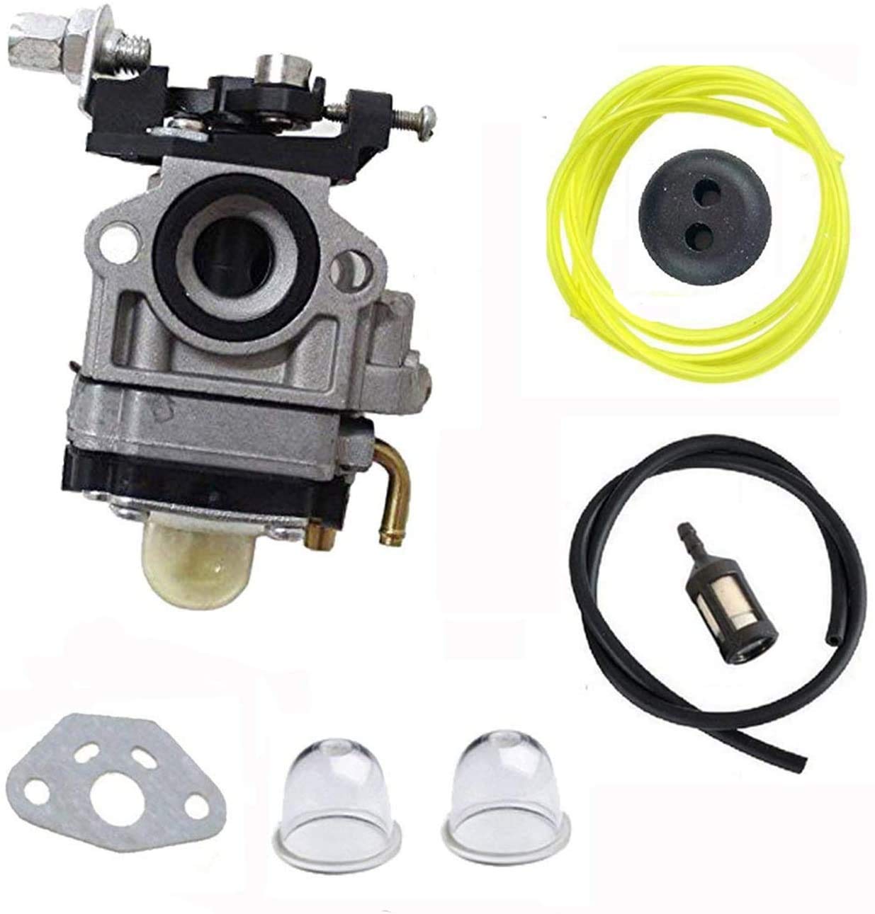 HOQO Carburetor & Fuel Line For Troy Bilt Back Pack Blower 753-06442 Craftsman TB2BP TB2BV TB2EC