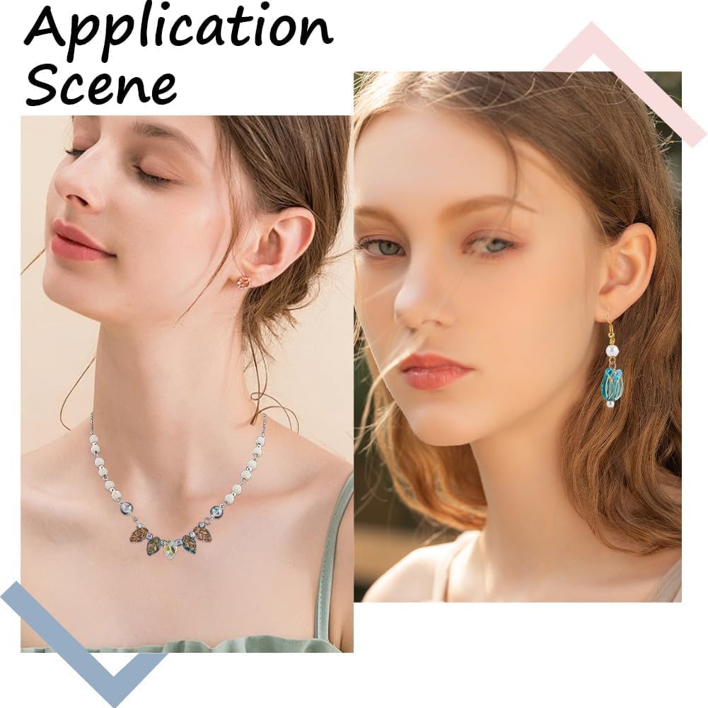 SUNNYCLUE 1 Box 230Pcs 6 Styles Czech Glass Beads Bohemia Acylic Beads Leaves Flower Round Plastic Transparent Cute Small Beads for Jewelry Making Bracelets Necklace Earring Crafting Home Decorations - Image 5