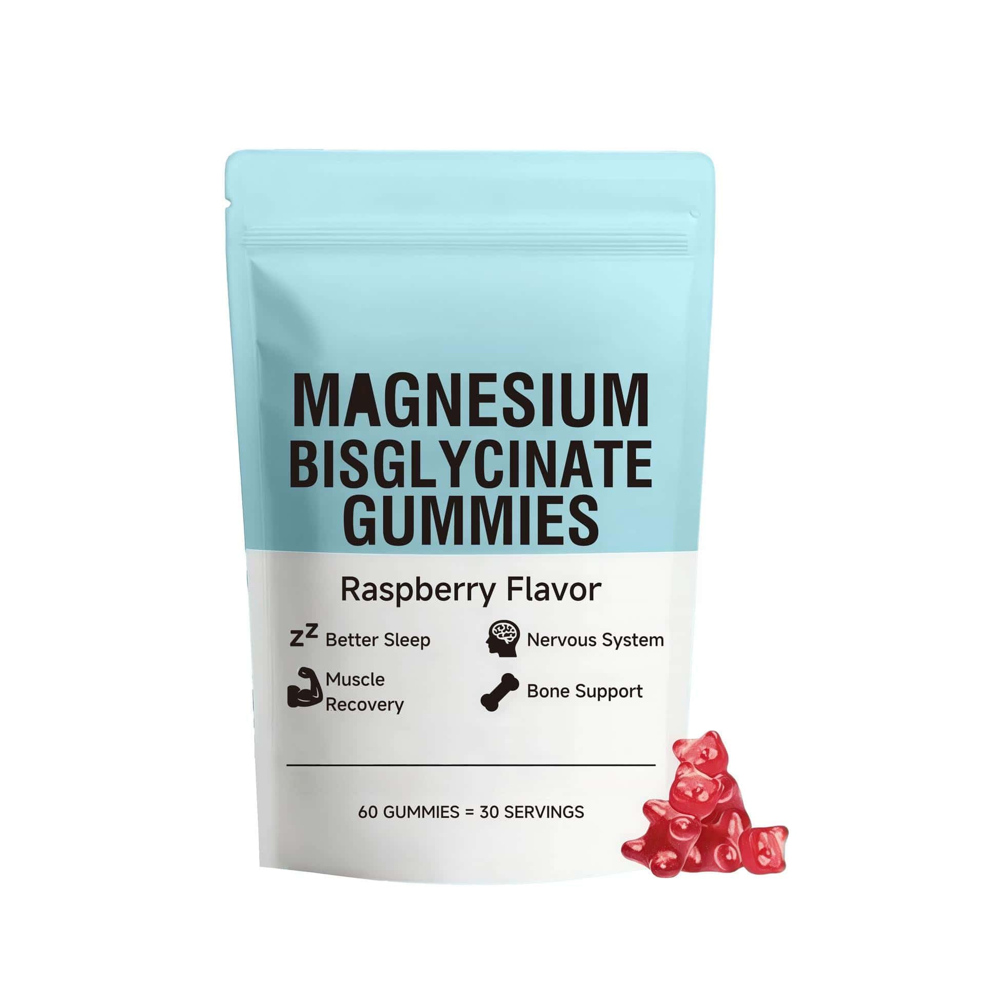 Bonbons gélifiés au bisglycinate de magnésium, végétaliens