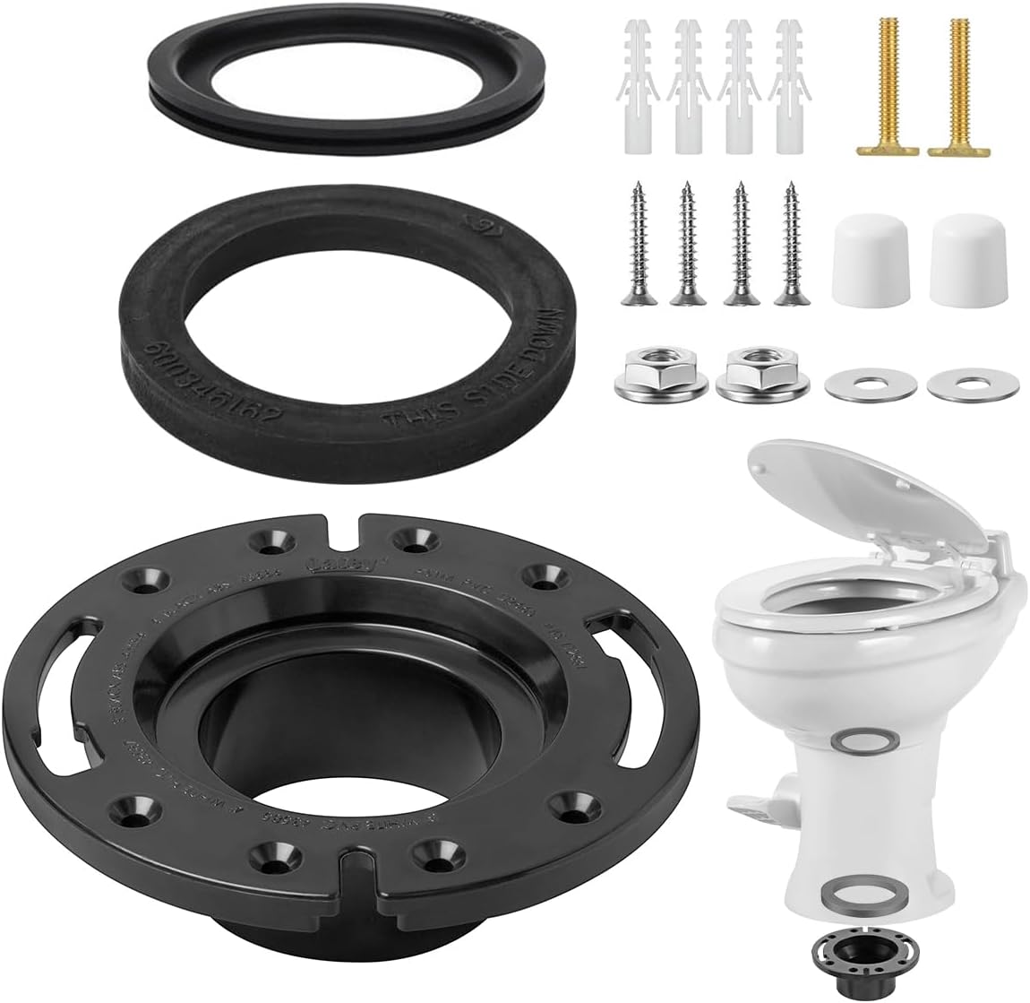 BREADEEP RV Toilet Seal and 3 Inch Socket RV Toilet Flange