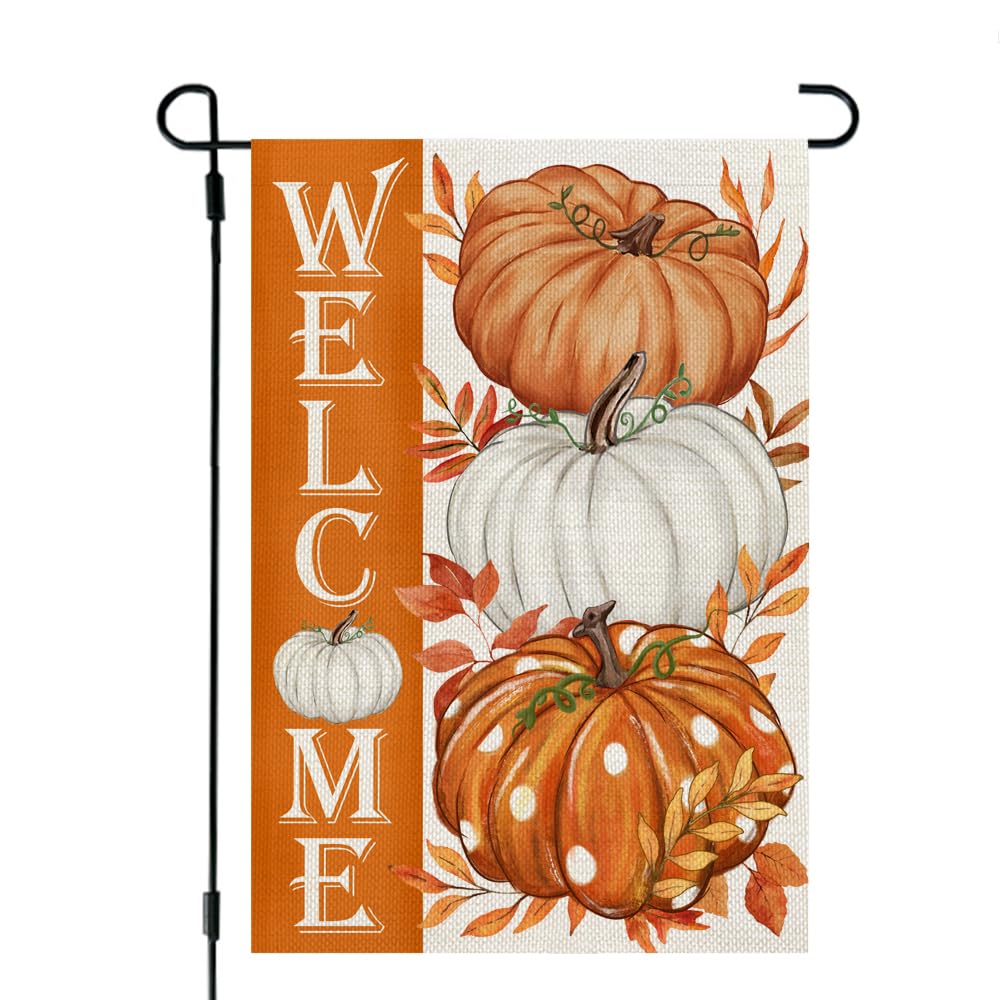 CROWNED BEAUTY Herbst-Gartenflagge – Doppelseitig, 30,5 X 45,7 Cm, Jute-Optik, Mit Dankes-Motiv