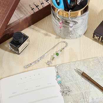 Amazon | OLYCRAFT 4個 合金しおり ビーズしおり 栞