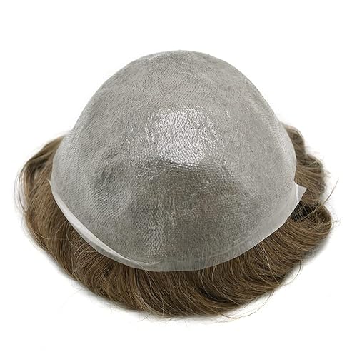 Miniatura 4 de Toupee para hombres, pieza de cabello humano real, piezas de pelo de piel ultra fina para hombres, sistema de reemplazo de cabello para hombre, tupé