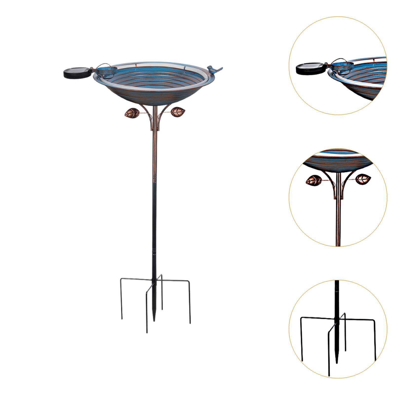 Sharplace Comedero para Pájaros, Bebedero para Pájaros de Jardín, Cuenco, Elegante Bebedero para Pájaros Instalable con Estaca de Metal para Amantes de Las Aves