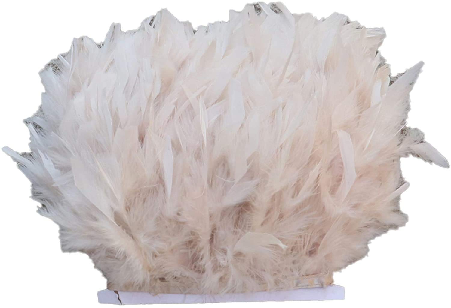 Bene Omnia Real Turkey Feather Fringe Trims for Millinery Fascinator Craft Dress Making 43 Colours (2 Meter,#18 Nude)