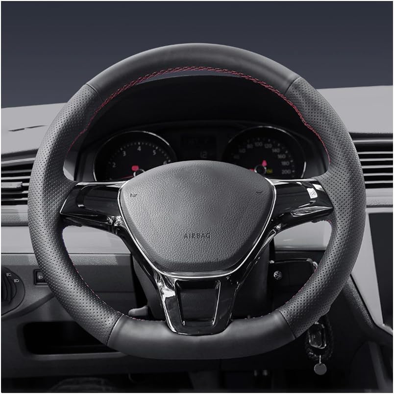 Steering Wheel Cover Custom for VW for Golf 7 for Polo for J-etta for Passat B8 Car Steering Wheel Cover Genuine Leather Non-Slip