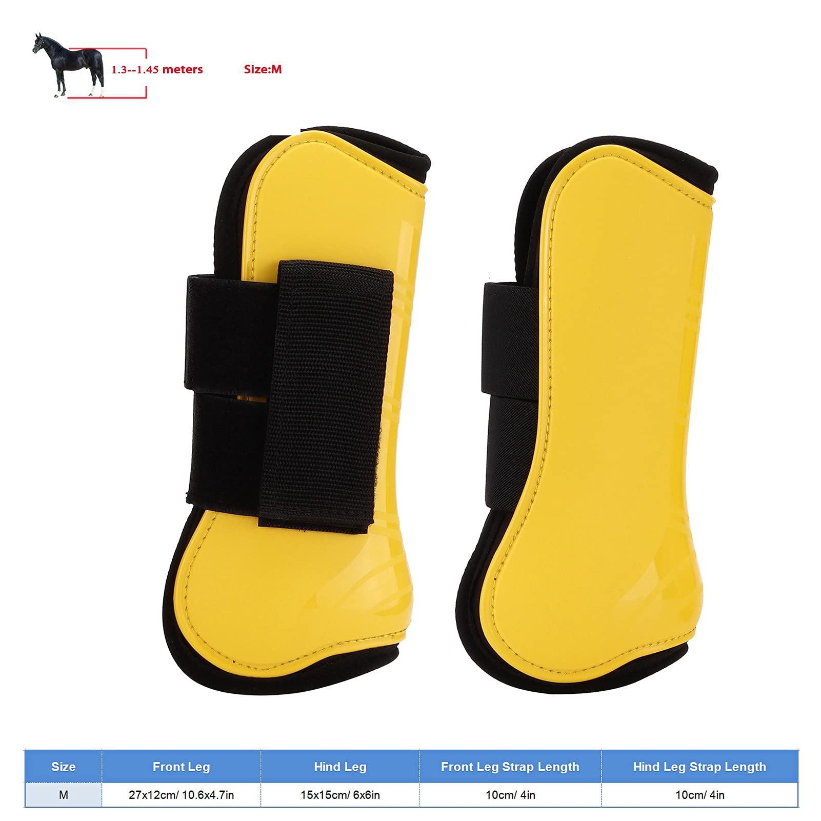 Stivali per tendini del Cavallo Stivali protettivi Comodi e Regolabili per l'allenamento del Salto del Cavallo Guscio in PU Neoprene 4 Pezzi Stivali per la Gamba Posteriore